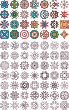 Ornaments beautiful card with mandala CDR File