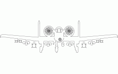 Outline Aircraft Silhouette Free DXF File
