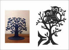 Owl Jewellery Tree Hanger CNC Laser Cut Free CDR File