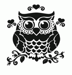 Owl On Branch Sticker CDR File