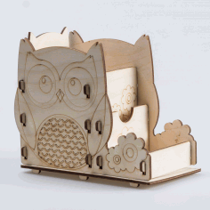 Owl Pen Holder Office Desk Organizer Laser Cut Free CDR File