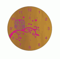 Owl Wooden Clock CDR File