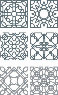 Pack of Classical Metal Privacy Outdoor Screen Panel DXF File