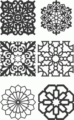 Pack of Motif Decorative Panel Room Divider Screen DXF File