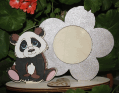 Panda Photo Frame Laser Cut CDR File