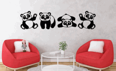 Panda Wall Decor Animal Wall Decoration CDR File
