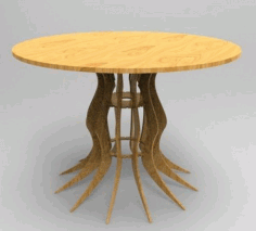 Parametric Round Table Laser Cut DXF File