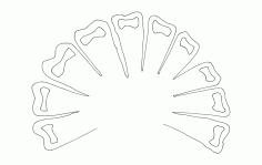 Peacock Wings Outline DXF File