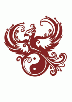 Phoenix Bird Rising Laser Cut CDR File