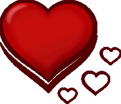 Pixabella Red Stylised Heart and Smaller Hearts Vector SVG File