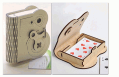 Playing Cards Wooden Box with Rotary Latch CDR File