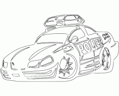 Police Hot Rodda Free DXF Vectors File