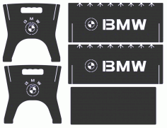 Portable Laser Cut BBQ Grill With BMW Logo DXF File