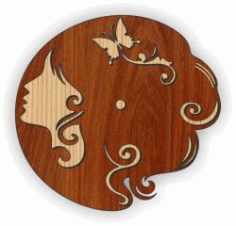 Pretty Lady Wallclock Board CDR Vectors File