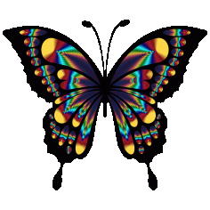 Prismatic Butterfly Vector SVG File