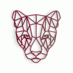 Puma Polygonal Wall Art Laser Cutting Design CDR File
