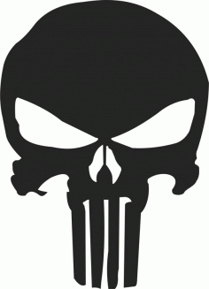 Punisher Skull Stencil Vector Laser Cut CDR File