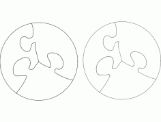 Puzzle Circular Laser Cut DXF File