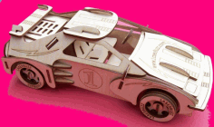 Racing Car 3D Puzzle Pattern Free DXF Vectors File