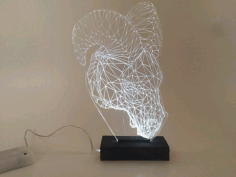 Ram Head 3D Optical Illusion Night Lamp Laser Cut CDR File