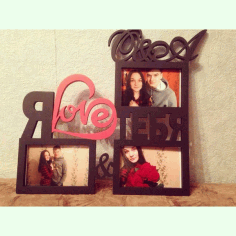 Ramka I Love You Photo Frame Laser Cut CDR File