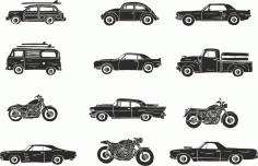 Retro Vehicle Vector Pack Free CDR Vectors File