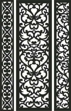 Rich Iron Grill Design Vector Free Panel Set DXF File