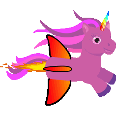 Rocket Unicorn Vector SVG File