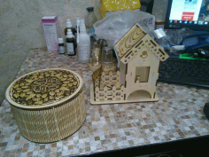 Round Box with Lid Template Laser Cut CDR File