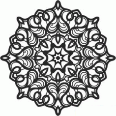 Round Mandala Decorative Pattern DXF File