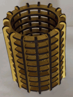 Round Pencil Holder Desk Organizer Laser Cut CDR File