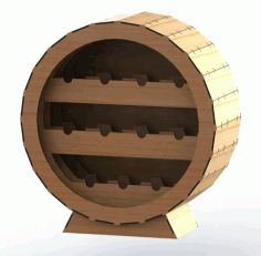Round Wine Rack CNC Laser Cutting Free CDR Vectors File