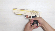 Rubber Band Gun 3mm Plywood Template Laser Cut DXF File