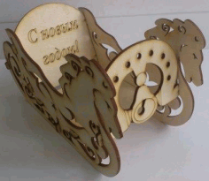 Santa Sleigh Template Laser Cut CDR File