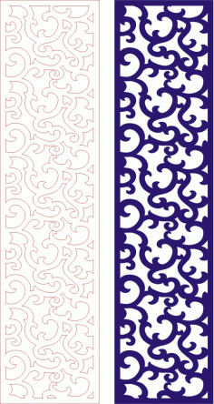 Screen Panel Set of Blue Strip Panel Laser Cut CDR File