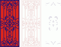 Screen Panel Set of Fancy Seamless Patterns Laser Cut CDR File