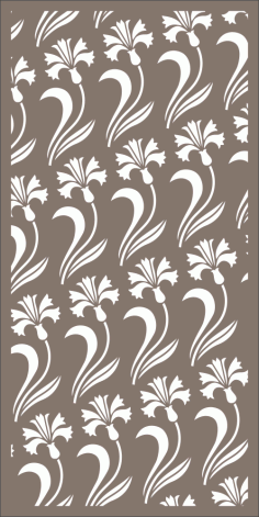 Seamless Floral Room Divider Pattern Laser Cut Free Vector CDR File