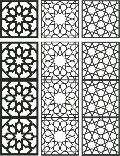 Set of Abstract Decorative Metal Grill Panel DXF File
