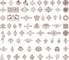 Set of Acrylic Motif Laser Cut CDR File