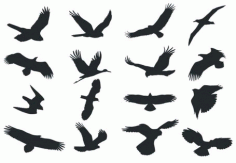 Set Of Birds Silhouette Clip Art CDR Vectors File