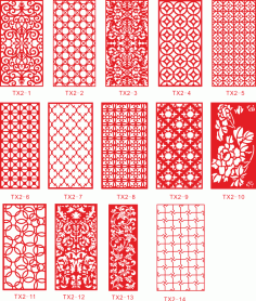 Set of Decorative Seamless Plasma Laser Cut CDR File