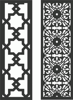 Set Of Floral Grill Screen Panel DXF File
