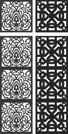 Set of Floral Outdoor Metal Privacy Screen Home Depot Panel DXF File