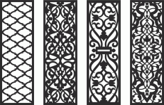 Set Of Grill Screen Panel DXF File