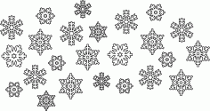 Set Of Snowflake Mandala CDR File