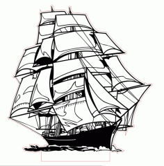 Ship 3d Led Night Light Free CDR Vectors File