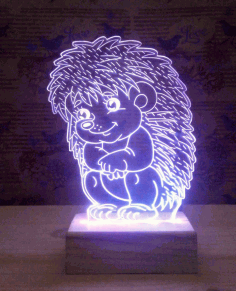 Sitting Hedgehog 3d Lamp Model Free DXF Vectors File