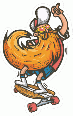 Skater Sticker Free CDR Vectors File