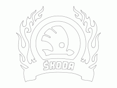 Skoda Logo Vectors File DXF File