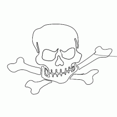 Skull Danger Sign DXF File